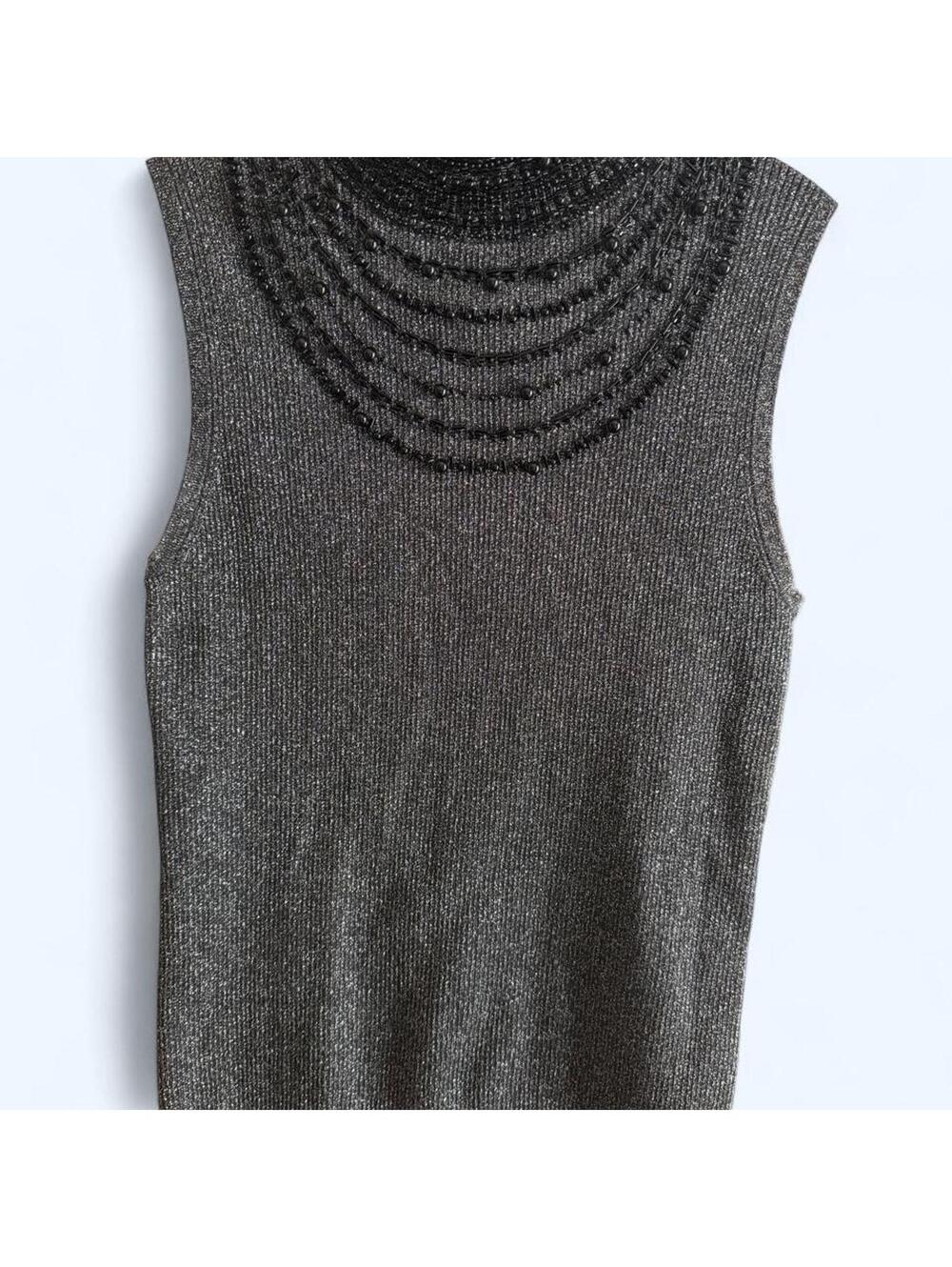 Black beaded top